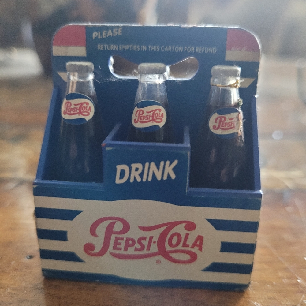 Pepsi Blue and White Retro Bottle Crate with Pink Logo